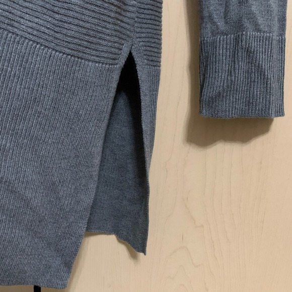 Adrienne Vittadini Women's Pullover Long Sleeve Ribbed Knit Sweater Tunic Gray L - Picture 7 of 12